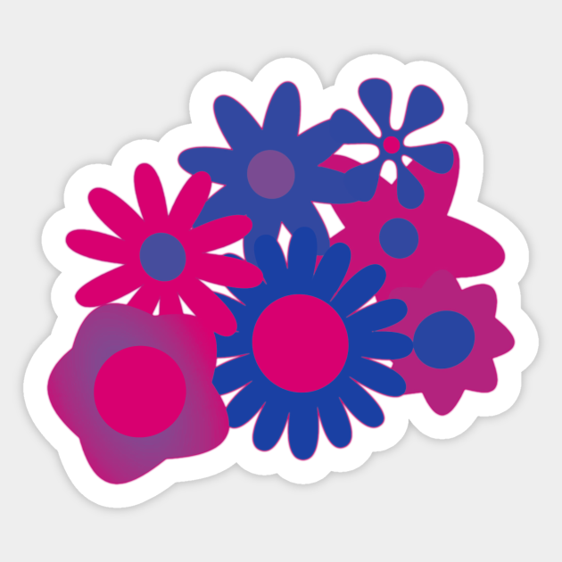 Bisexual Pride Simple Flowers Bisexual Pride Sticker TeePublic